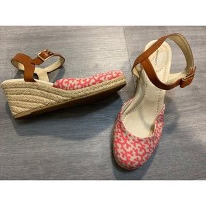 Lands End Womens Shoes Closed Toe Espadrille Coral 8.5